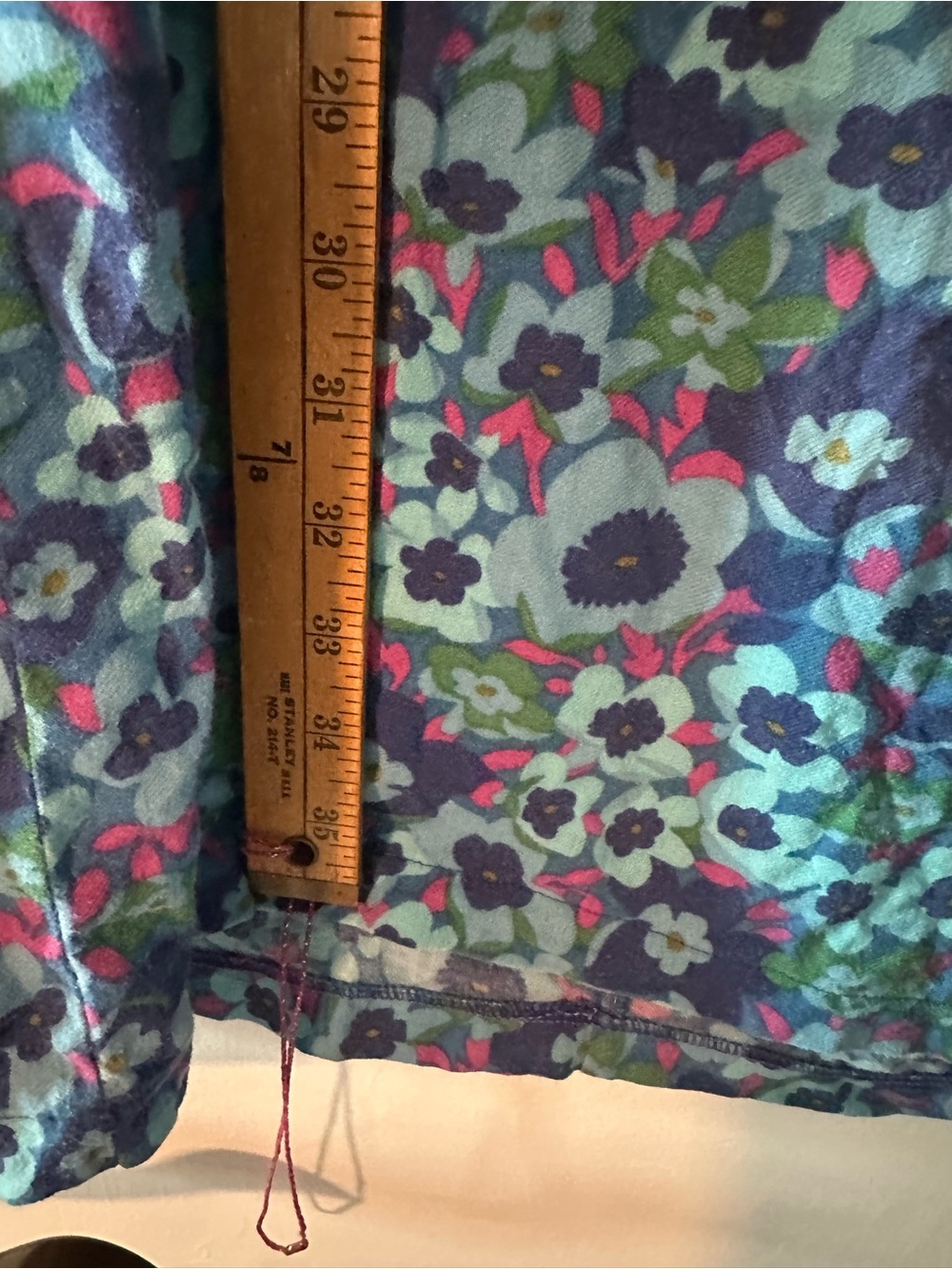 Vintage Floral Polo Dress in Blue and Teal - Picture 3 of 4